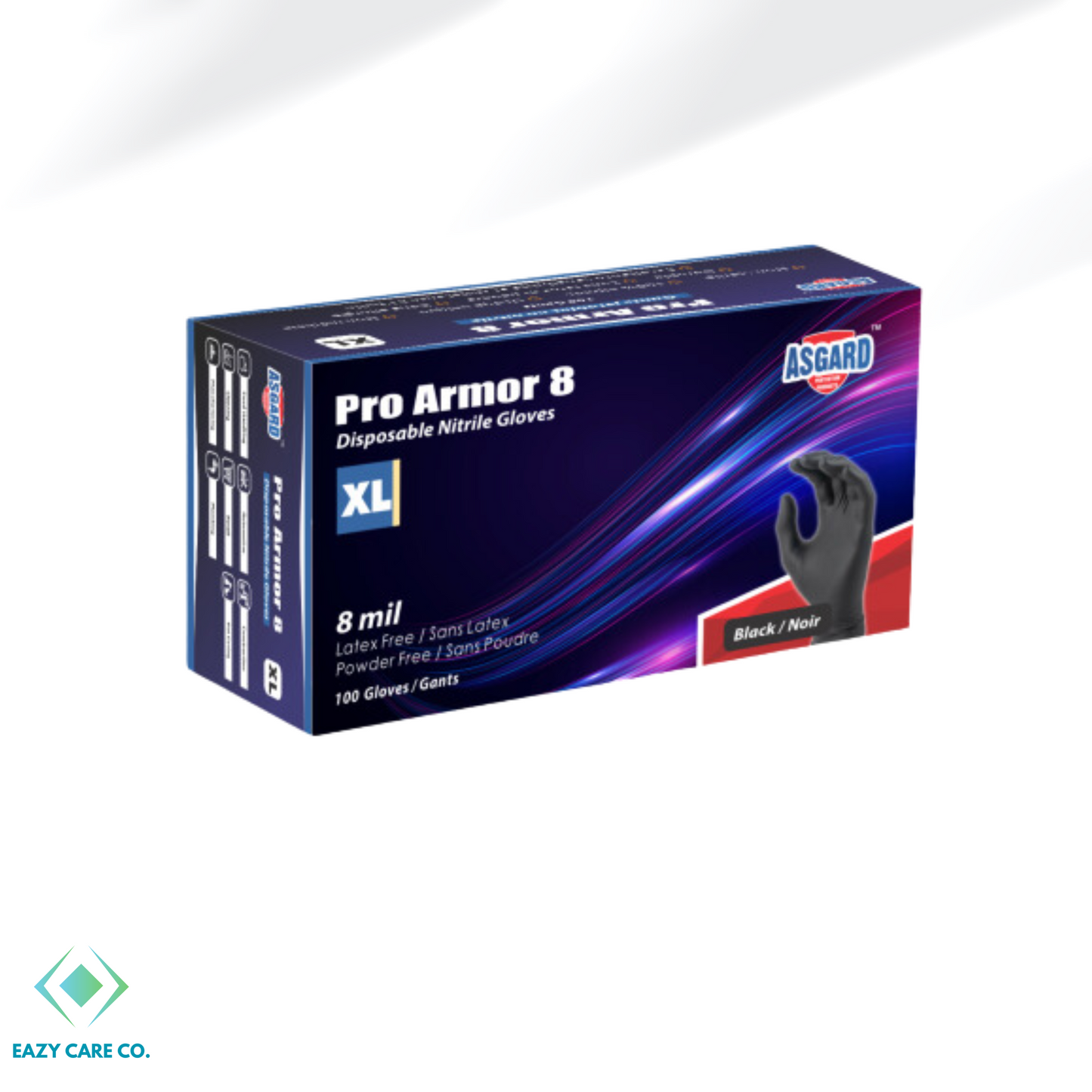 Asgard Pro Armor 8mil Black Nitrile Gloves