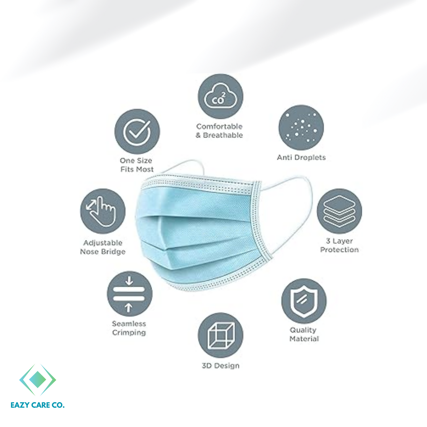 Intco 3-ply Blue Disposable Face Mask