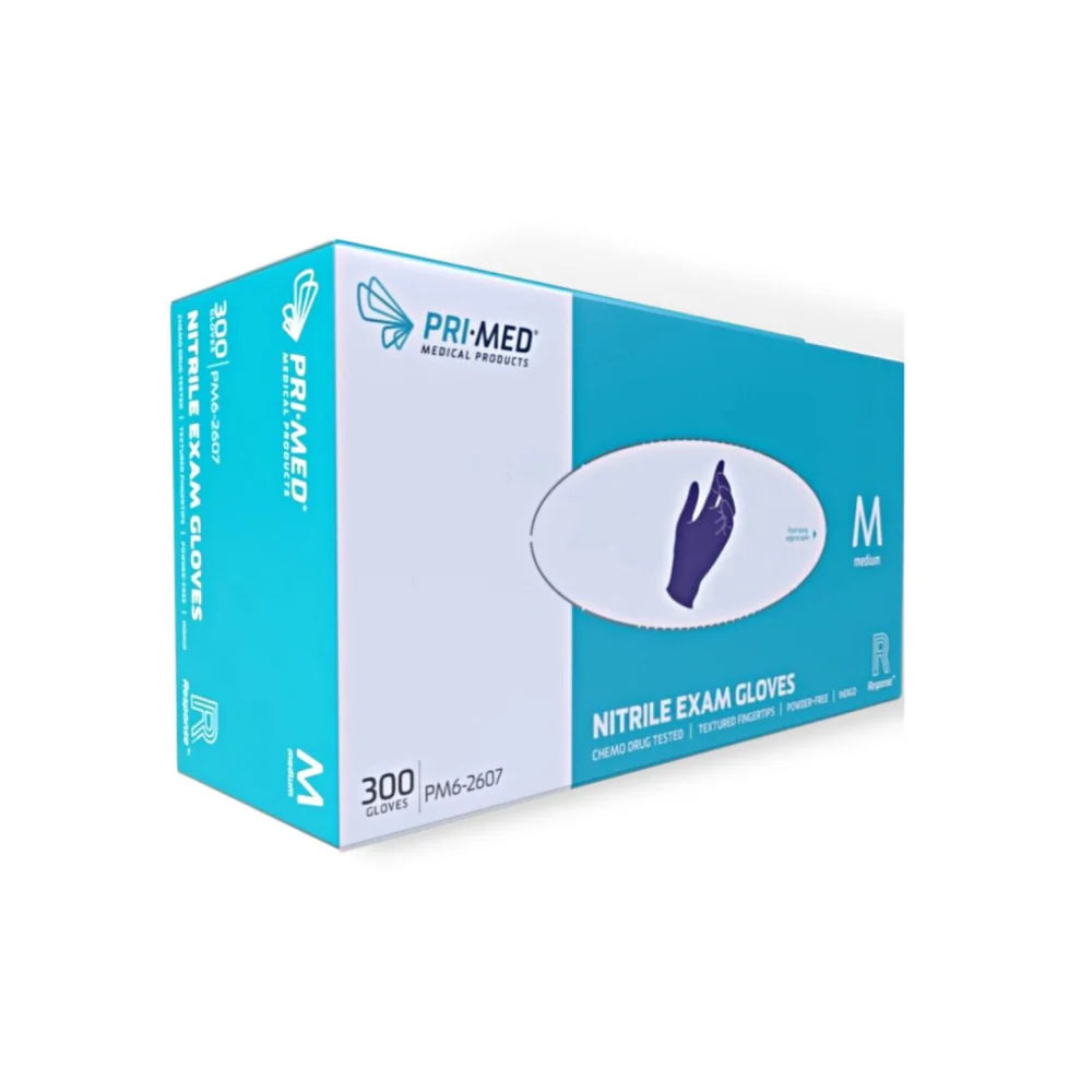 Pri-Med Blue Nitrile Disposable Gloves