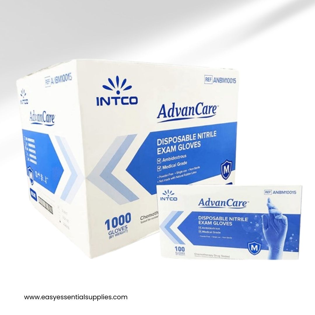 INTCO BLUE NITRILE EXAMINATION GLOVES - PREMIUM QUALITY