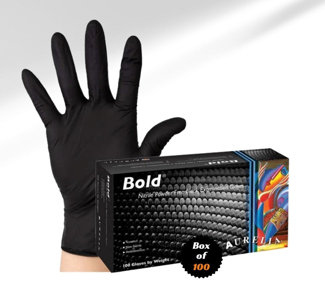 AURELIA BOLD 6 MIL BLACK NITRILE GLOVES